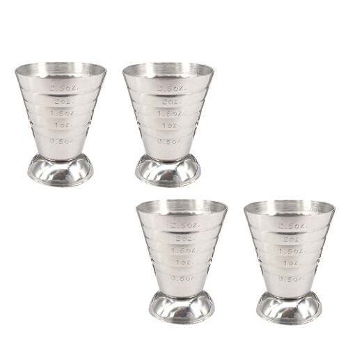 4Stk Praktische Barkeeper Messbecher Dosierhütchen (Silber)