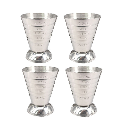 4Stk Praktische Barkeeper Messbecher Dosierhütchen (Silber) 2