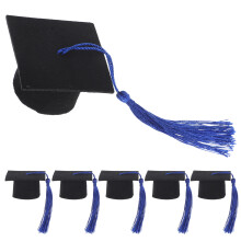 6 Mini Doctoraal Wijnfles Hoes Met Pompom Decoratie