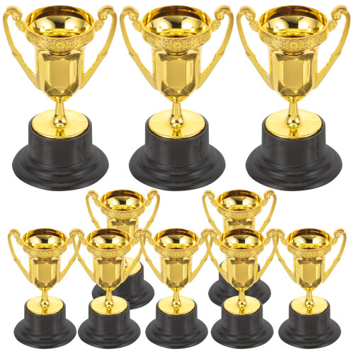 10 Unidades Mini Troféu Plástico Recompensa Decoração Presente 1