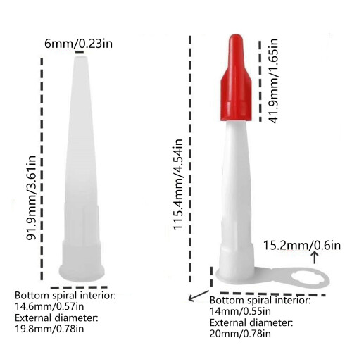 Buse de mastic en Silicone avec capuchons attachés, pour outil 2