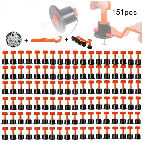 Système de nivellement de carreaux réutilisable,-151 pièces