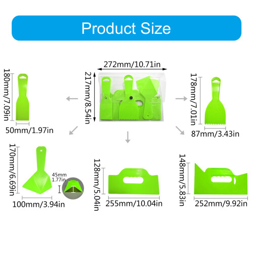 Ensemble de spatules à grattoir à mastic en plastique, outil 2