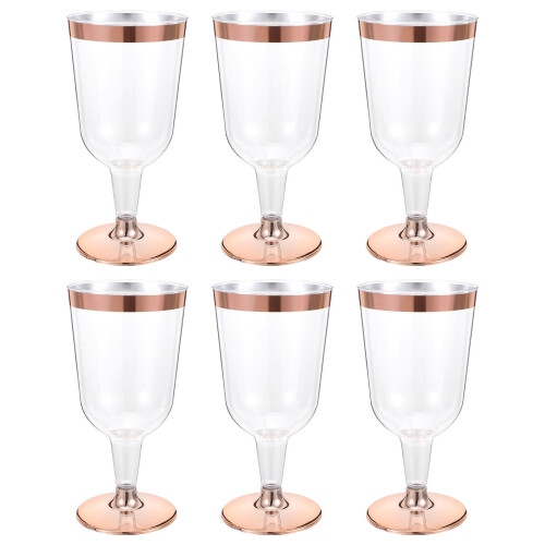 6 Stk. Goblet Einweg Sektbecher Kunststoff 180 Ml