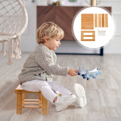 Quadratischer Mini Bambushocker Für Zu Hause 2