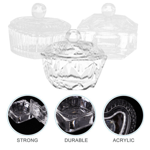 3Pcs De Para Unhas Cristal Com Tampa 2