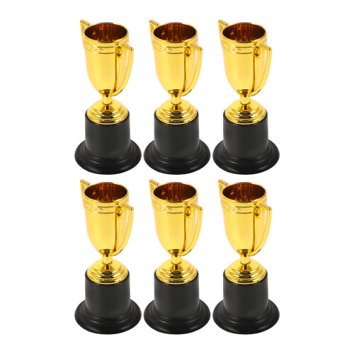6 Unidades Troféu Plástico 10 Cm Para Competições Estudantis