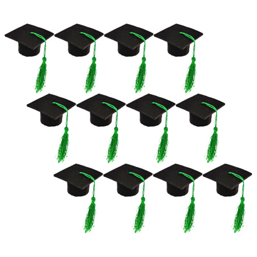 36Pcs Green Mini Graduation Hat Bottle Covers Nonwoven Fabric 1