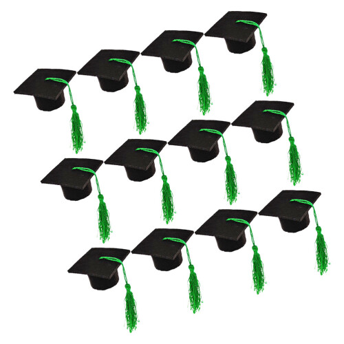 36Pcs Green Mini Graduation Hat Bottle Covers Nonwoven Fabric 2