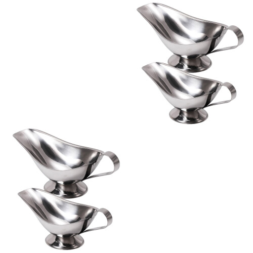 4 Stuks RVS Sauscontainer Vleessapboatje Metaal 2