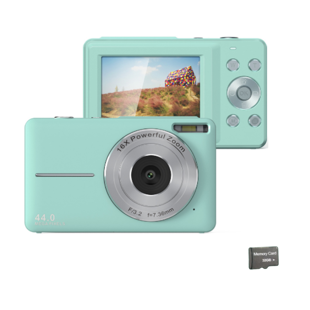 Digital Camera 44Mp/1080P/16X Digital Zoom/Fill With 32Gb Card Light/Green 7314280277087