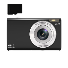 Digitalkamera 48 MP, 2,7 K FHD, 16-facher Digitalzoom, Webcam, Autofokus Black