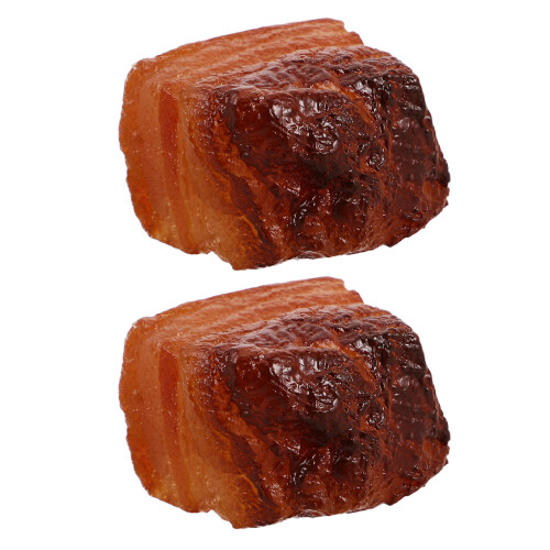 2Stk Simuliertes Rotgekochtes Schweinefleisch Modell Für
