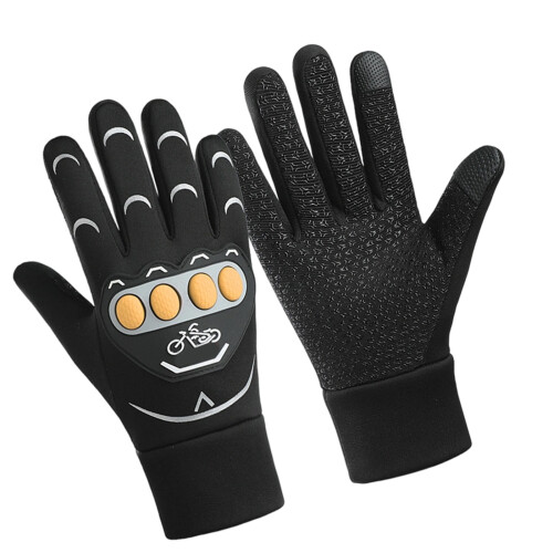 Gants d'hiver chauds à doigts complets, pour Ski par temps-Jaune