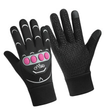 Gants de ski respirants, gants d'hiver à doigts-rose rouge