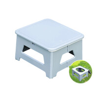 Toilettes de camping compactes-petit tabouret simple gris