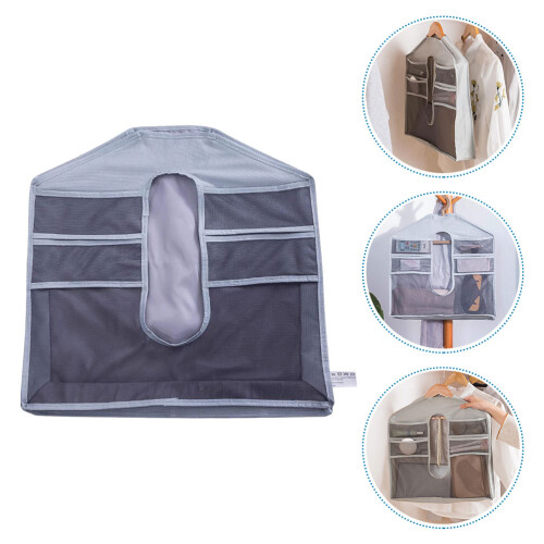 Aufhängbarer Schuhkorb Mit Sockenorganizer (Grau) 1