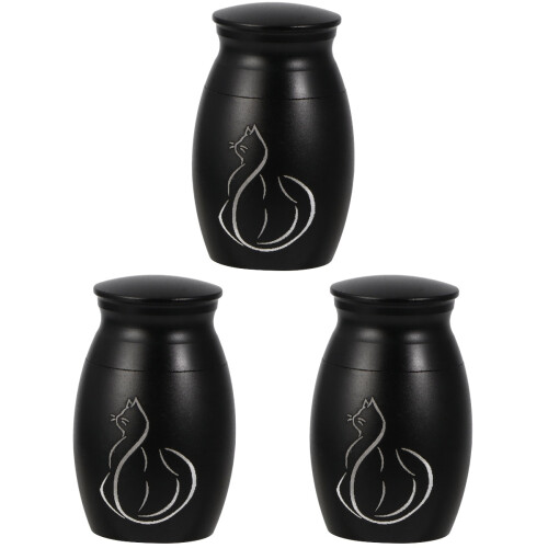 3 Piezas Inoxidable Urna Negro 1
