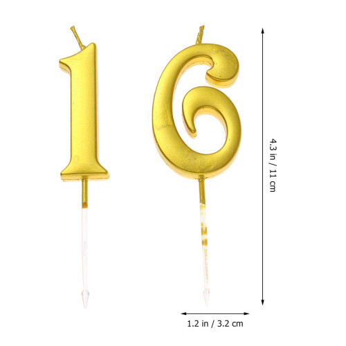 Vela Numérica 16 Para Bolo De Aniversário 1