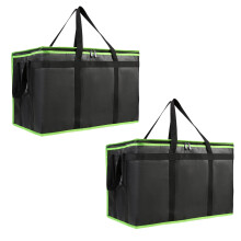 Reusable Folding Thermals Food Carriers Bags For-black green