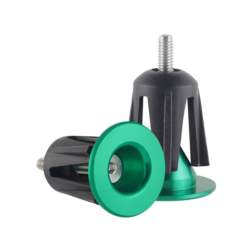 1 Pair Bicycles Handlebars Bar Grip End Plugs Aluminum- Green 7751000288105