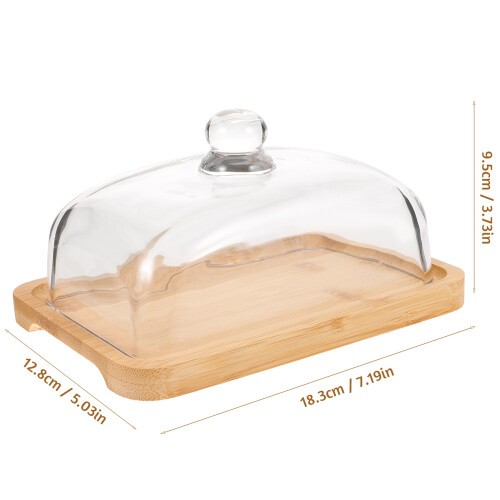 Butterdose Aus Holz Mit Glasdeckel, Käsebehälter 1