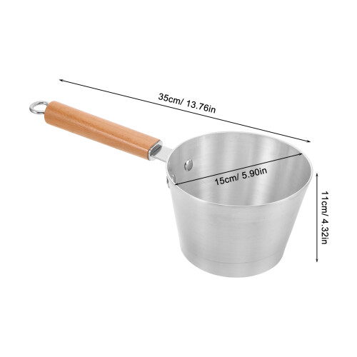 1 Dicker Aluminium Suppentopf, Silber Mit Langem Griff Für Milch 2