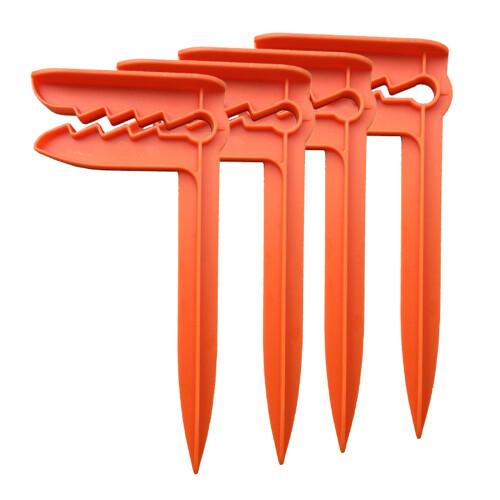 4 Stuks Plastic Picknick Mat Ankers Stakes Klemmen Zand-Oranje
