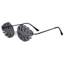1St Blattförmige Brille Mode-Brille Fotoprop Party-Sonnenbrille (Grau)