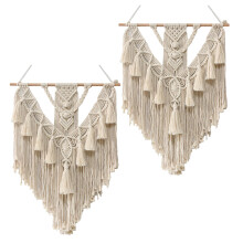 2Stk Macrame Wanddekoration Handgewebt Für Schlafzimmer Kinderzimmer Party
