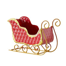 Vakantie slee sculptuur ijzer ambachtelijke snoep container-Rood