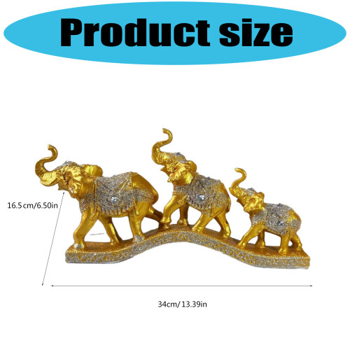 Dierenstandbeeld Collectibles Beeldjes-gouden drie olifant 2