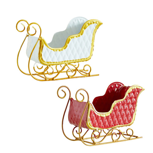Feiertags-Schlittenornament aus Metall mit detailliertem-Rot 1