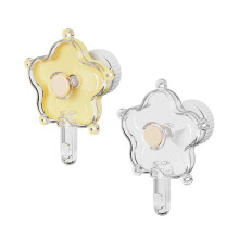 2PCS Vogel Blumen Feeder Spielzeug-gelb transparent c