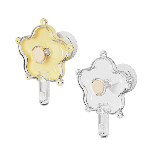 2PCS Vogel Blumen Feeder Spielzeug-gelb transparent c