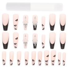 5 Sets Echte Kunstnägel Mit Und Glitzer Für Maniküre