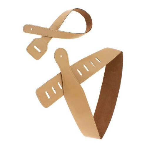 Sangle de guitare en cuir, longueur réglable, pour-marron clair