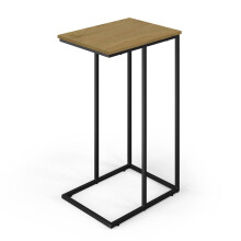 (Wild Oak) C Shaped Industrial Sofa Side Table