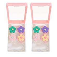 2Stk Lovely Objektivbox Reiseobjektivtasche (Pink)