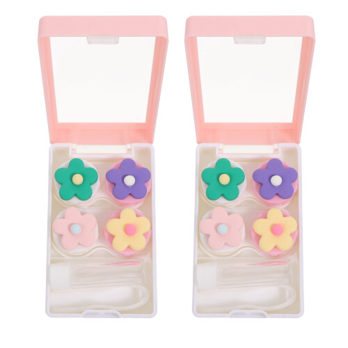 2Stk Lovely Objektivbox Reiseobjektivtasche (Pink)
