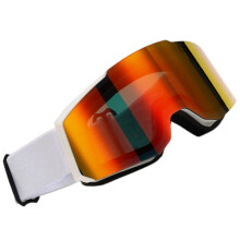 Unisex skibril met grote hoeken, slagvaste-Wit frame rode kleur