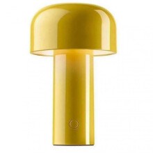 (Yellow) Mushroom-Shaped Rechargeable Led Night Light - 3w Dimmable Bedside Lamp With Usb-C Charging (12.5x20.5cm, 3000k Warm Light)_mm2 -CN-WR