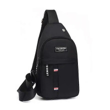 (Black) Fashion Sling Backpack Crossbody Chest Bag with Adjustable Strap
