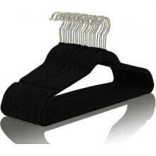 Premium Velvet Hangers Pack 20 Pcs Heavy Duty Non Slip Felt Hangers Velvet Suit Hangers Black with Gold Hooks -New SZJR
