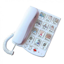 Big Button Corded Phone for Elderly Seniors, Large Button Landline Phone for Old People with Replaceable Picture Memory Key, Amp Zhexin -CN-NEW