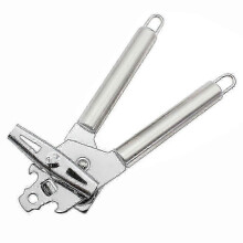 Stainless Steel Pincer Can Opener with Resealable Lid - Safe Edge Design for Kitchen Camping Use -CN