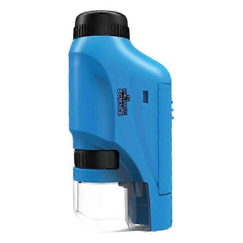 (Blue) Handheld Microscope 60-120x Pocket Microscope For Children Led Light Portable Mini Microscope Gift For Kids -CN New