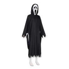 (Kids 150) Scream 6 Horror Cosplay Cloak With Mask Scary Ghostface Costume For Adults -CANH