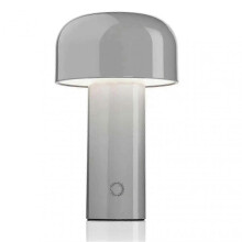(Grey) Mushroom-Shaped Rechargeable Led Night Light - 3w Dimmable Bedside Lamp With Usb-C Charging (12.5x20.5cm, 3000k Warm Light)_mm2 -CN-WR