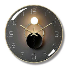 12 Inch Wall Clock Silent Non Ticking, Preciser Modern Style Decor Clock for Home, Office Gold A -CHAN